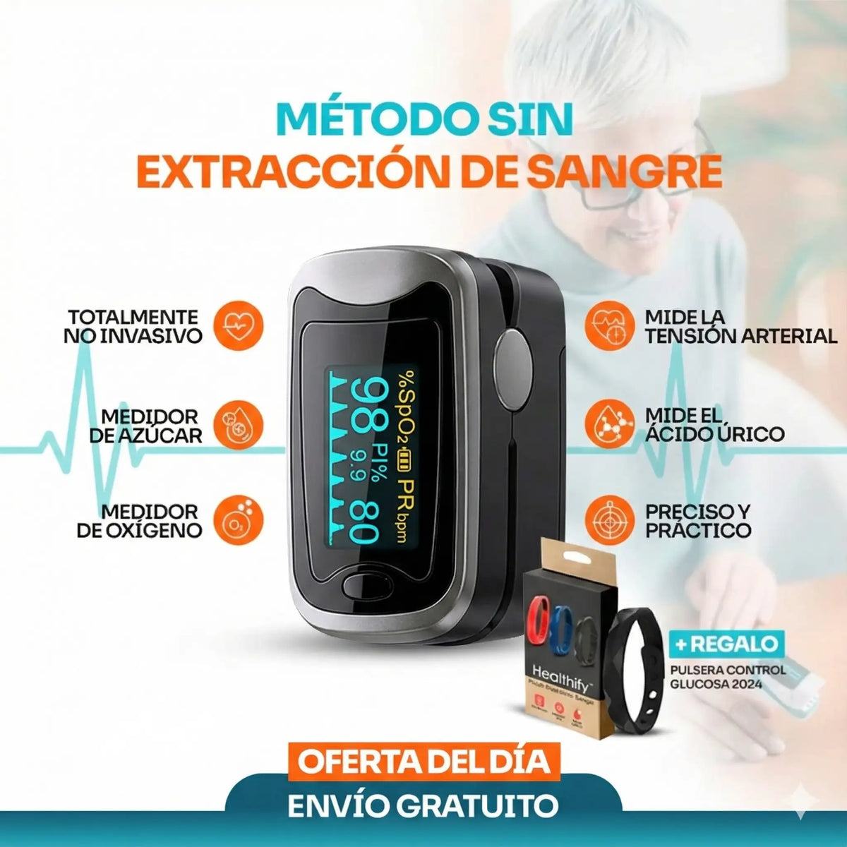 GlucoCare™ | Monitor inteligente 3 en 1 para tu bienestar diario